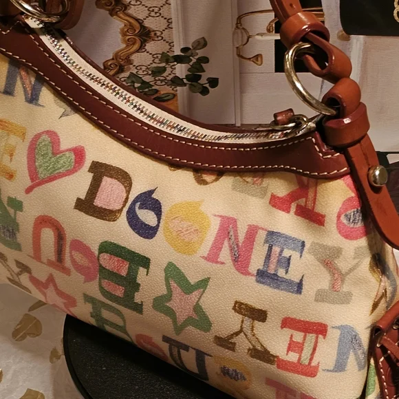 Dooney& Bourke Y2K RainbowZipper Doodle Graffiti Shoulder Bag